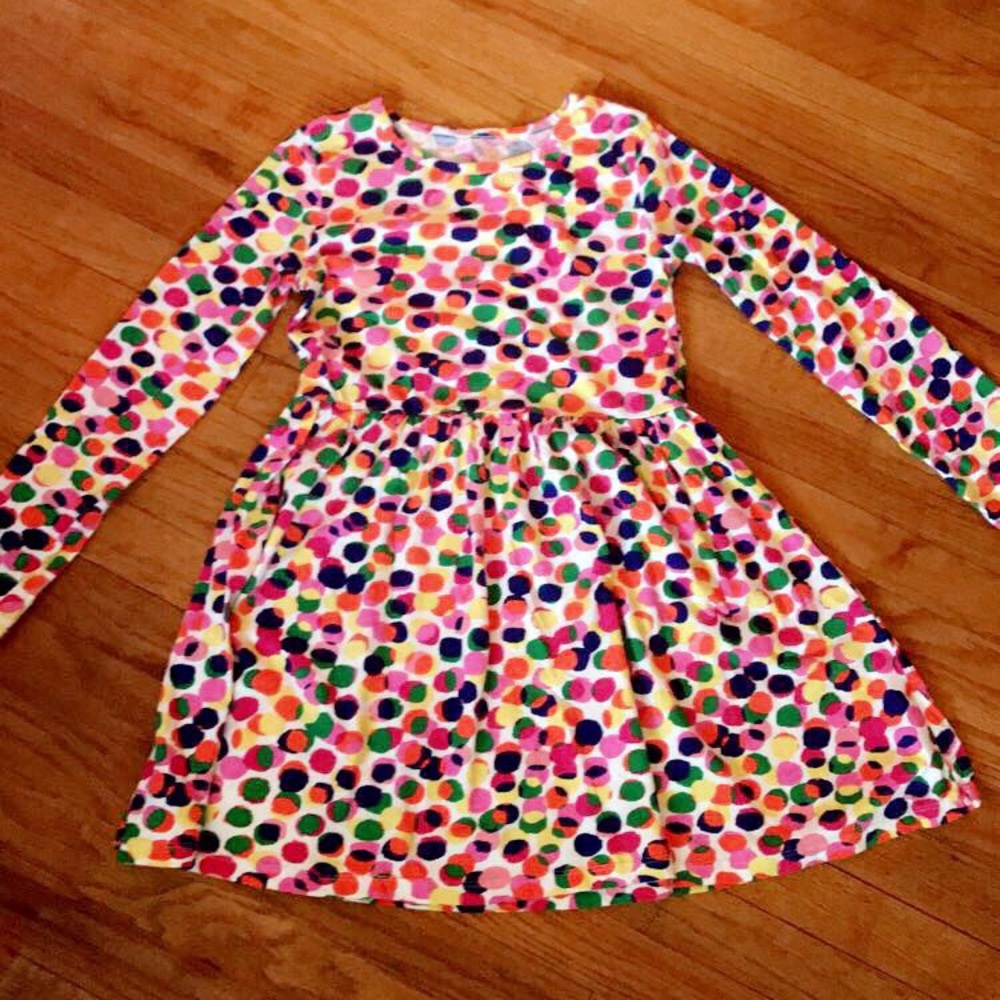 Multi Color Polka Dot Long Sleeve Dress